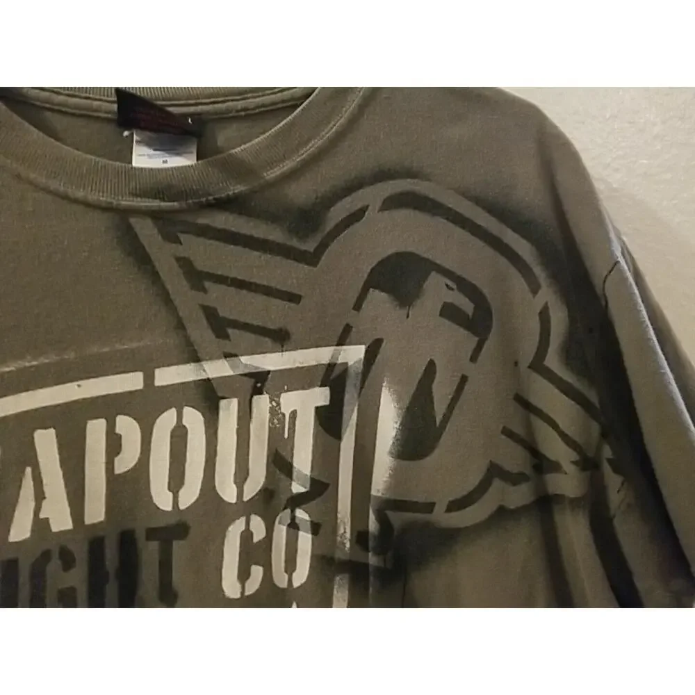 Tapout Fight Co Army Olive‎ Green T-Shirt Mens Medium Eagle Fight UFC Octagon